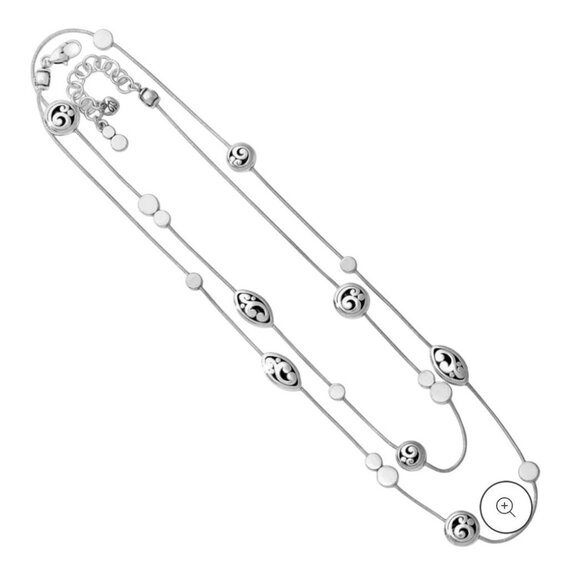 Brighton Silver Plated Contempo Scroll 38" Long Necklace - Picture 2 of 4